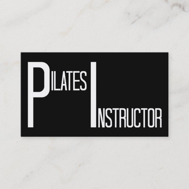 Carte De Visite Pilates Instructeur noir et blanc (Devant)