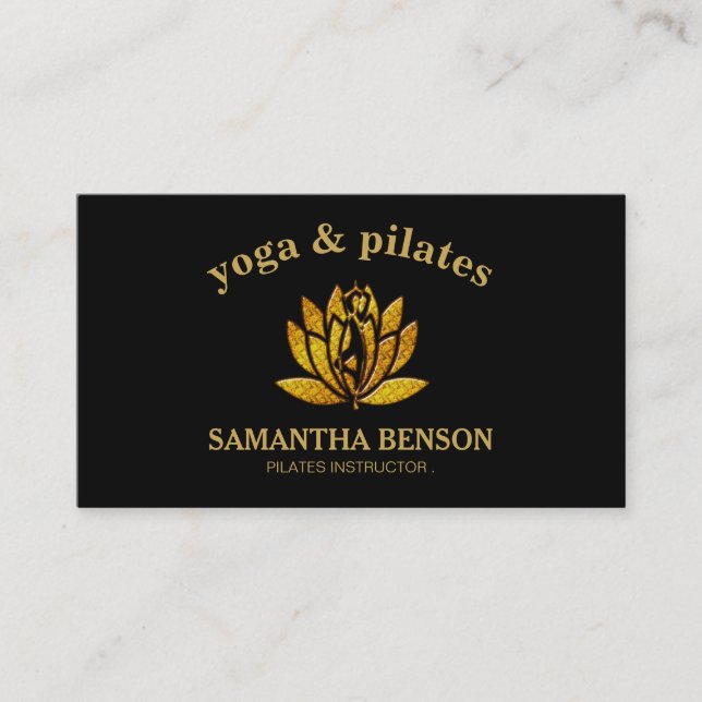 Carte De Visite Pilates Yoga Instructeur Professeur Lotus (Devant)