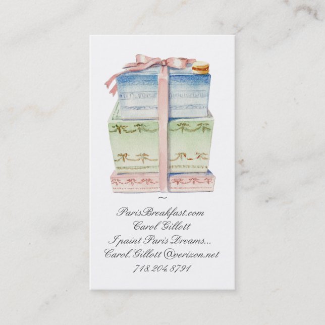 Carte De Visite Pile de boîtes de macaron (Devant)