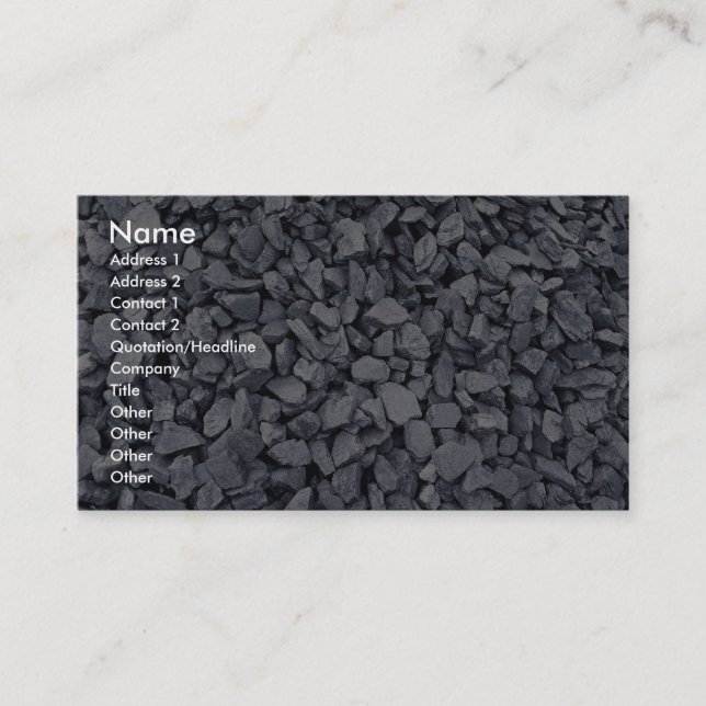 Carte De Visite Pile de charbon récemment excavée de la mine à (Devant)