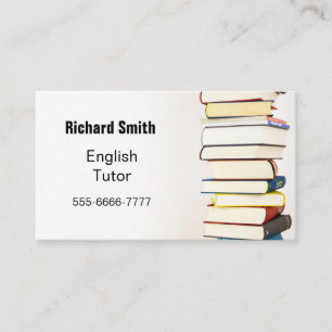 Carte De Visite Pile de livres. Tutor anglais.