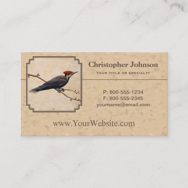 Carte De Visite Pileated Woodpecker (Devant)