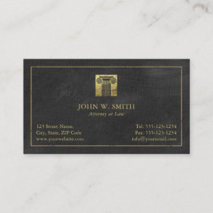 Carte De Visite Pilier d'avocat de mandataire d'or de justice
