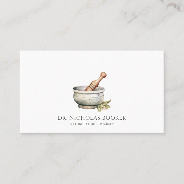 Carte De Visite Pilon de mortier du docteur en naturopathie (Devant)