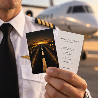 Carte de visite Pilot Night Runway