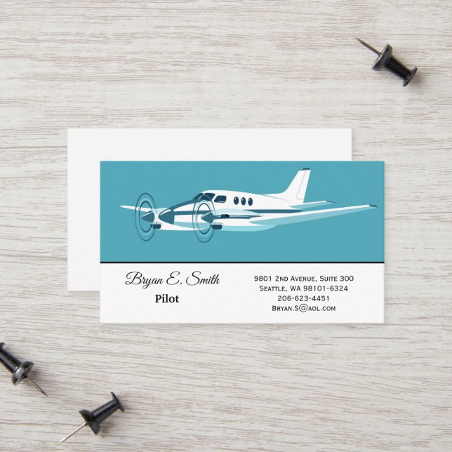 Carte de visite pilote (Devant/Arrière en situation)