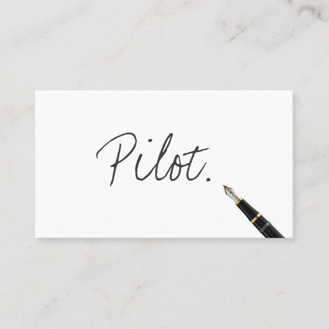 Carte De Visite Pilote/Carte de visite d'avion écrit à la main (Devant)