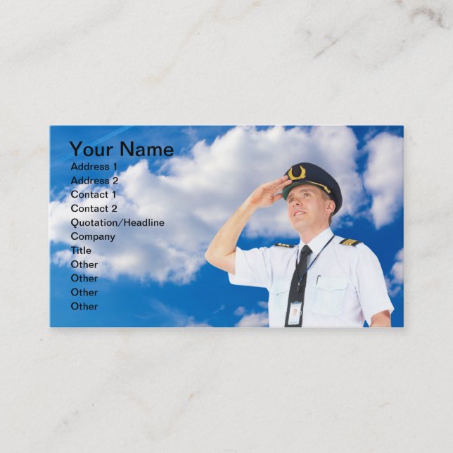 Carte de visite pilote commercial (Devant)