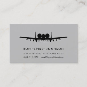 Carte De Visite Pilote d'A-10 Warthog