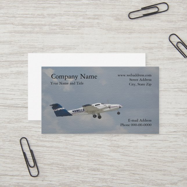 Carte de visite pilote d'aviation (Devant/Arrière en situation)