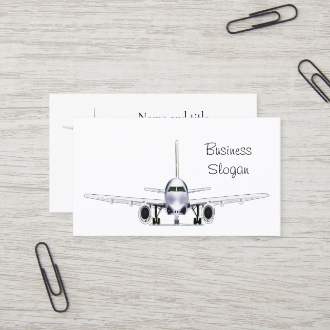 Carte De Visite Pilote d'avion (Devant/Arrière en situation)