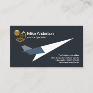 Carte De Visite Pilote d'avion à réaction minimaliste Cool