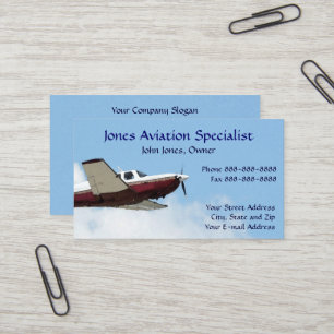 Carte de visite pilote d'avion de moteur simple