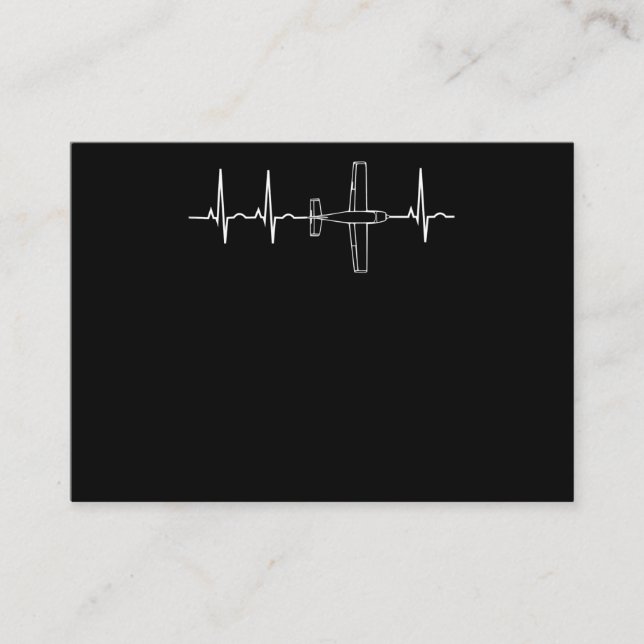 Carte De Visite Pilote d'avion pilote Heartbeat cadeau volant (Devant)