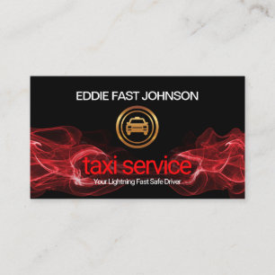 Carte De Visite Pilote de cabine de taxi Red Lightning Fast Gold