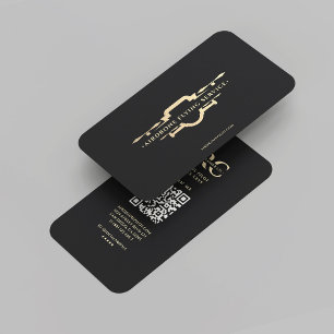 Carte De Visite Pilote de drone de monogramme d'or noir moderne
