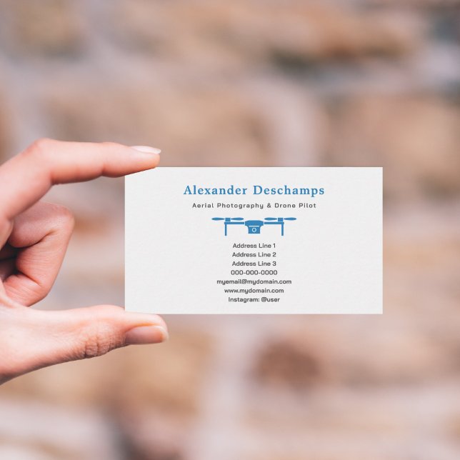 Carte De Visite Pilote de drone et photographie aérienne (Drone Pilot & Aerial Photography Business Card)