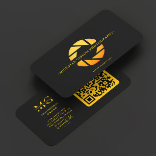 Carte De Visite Pilote de drone réalisateur noir jaune objectif de