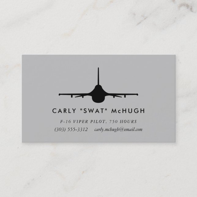 Carte De Visite Pilote de la vipère F-16 (Devant)