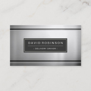 Carte De Visite Pilote de livraison - Silver Metal Premium