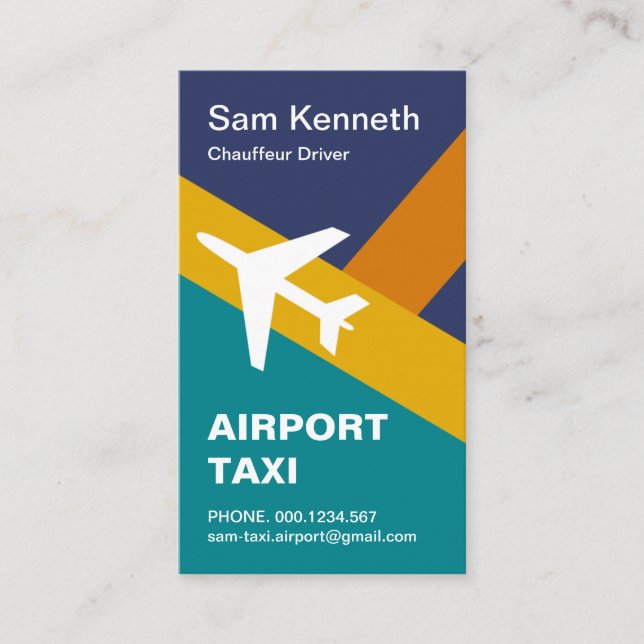 Carte De Visite Pilote de taxi de l'aéroport Creative Airplane Run (Devant)
