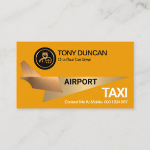 Carte De Visite Pilote de taxi de l'aéroport de Gold Jet Jaune