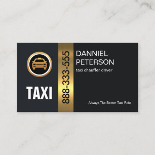 Carte De Visite Pilote de taxi Gold Stripe élégant
