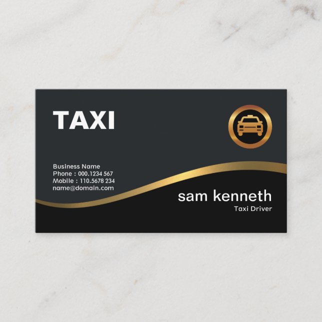 Carte De Visite Pilote de taxi Gold Wave (Devant)