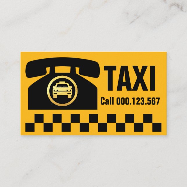 Carte De Visite Pilote de taxi téléphonique rétro (Devant)