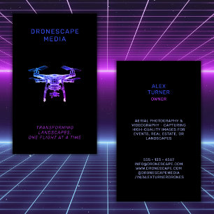 Carte De Visite Pilote drone UAV Photographie Vidéo moderne Noir