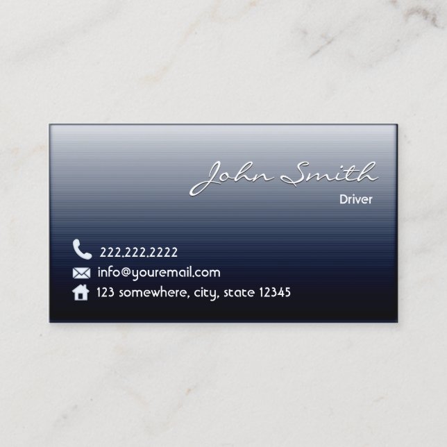 Carte De Visite Pilote Elegant Navy Blue (Devant)