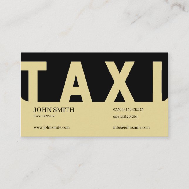 Carte De Visite Pilote EliteTaxi (Devant)