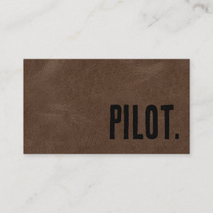 Carte De Visite Pilote en cuir Premier Brown Faux
