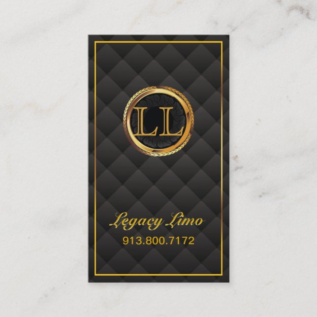 Carte De Visite Pilote Gold Logo initial Monogramme personnalisé (Devant)