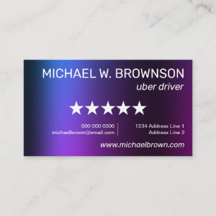Carte De Visite Pilote Purple Minimal