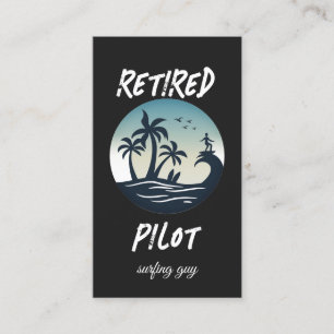 Carte De Visite Pilote retraité surfeur retraite FUNNY