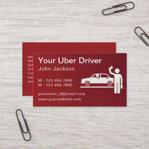 Carte De Visite Pilote Uber Personnalisé moderne QR Code Rouge