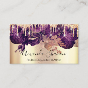 Carte De Visite Pilotes de Parties scintillant Rose violet Logo Pl