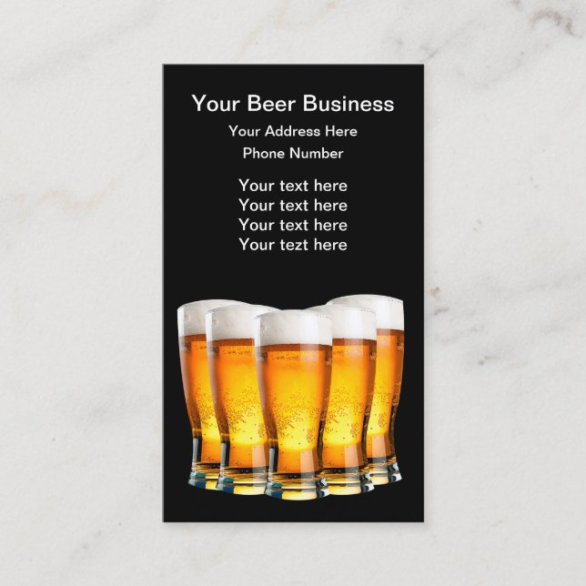 Carte De Visite Pilsners de bière de thème de bière (Devant)