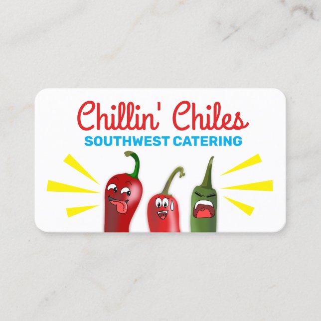 Carte De Visite Piments chili amusants au sud-ouest de la cuisine  (Devant)