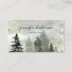 Carte De Visite Pin de bois d'aquarelle