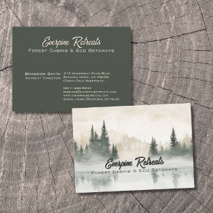 Carte De Visite Pin rustique aquarelle nature paysage