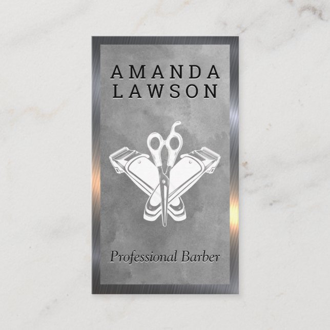 Carte De Visite Pince à cheveux et ciseaux | Barre (Devant)