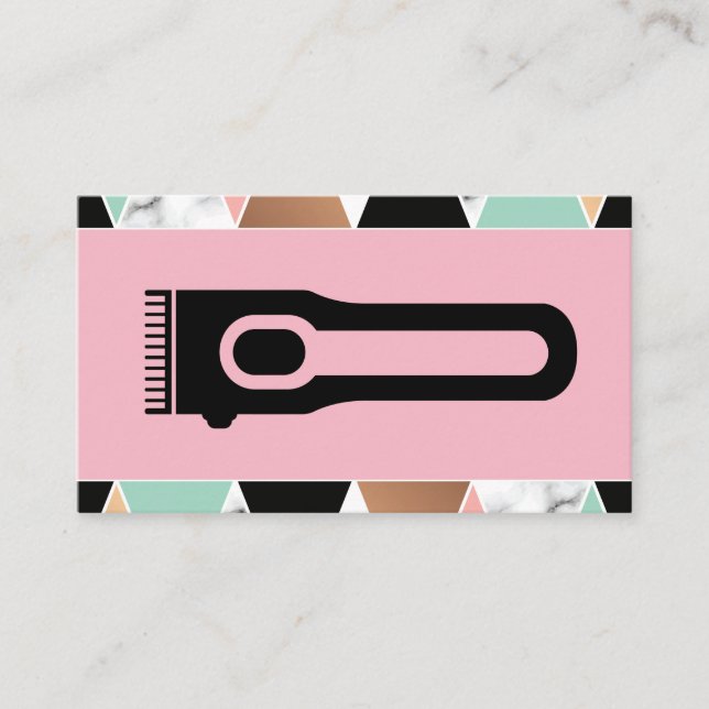 Carte De Visite Pince à cheveux | Motif géométrique moderne (Devant)