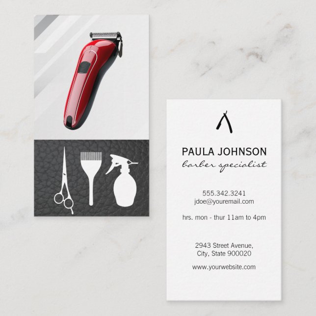 Carte De Visite Pince à cheveux | Outils en barrette (Devant / Derrière)