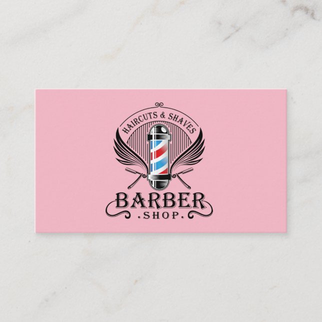 Carte De Visite Pince à cheveux | Pole de magasin de coiffure | Ro (Devant)
