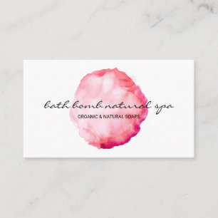 Carte De Visite Pinceau aquarelle vert cercle Bath Bomb rose