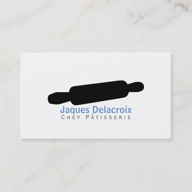 Carte De Visite Pinceau de roulement II (noir) | Chef gastronomiqu (Devant)