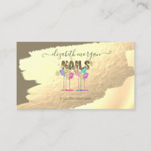 Carte De Visite Pinceau d'huile d'or Stroke Clou d'étincelle Polon