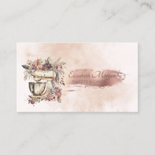 Carte De Visite Pinceau Outils main Vintage Mélangeur floral